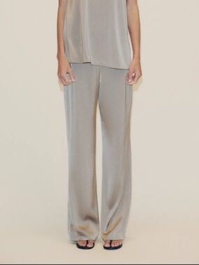 Zara High Waisted Satin Trouser